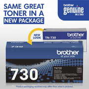 Brother TN-730 Original Laser Toner Cartridge - Black - 1 Each