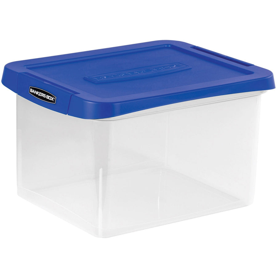 Fellowes Bankers Box Heavy Duty Letter/Legal Plastic File Box, Blue, 6EA/CT 6CT/PL — view 1
