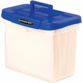 Fellowes Bankers Box Heavy-Duty Portable File Box, Blue, FEL0086301