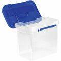 Fellowes Bankers Box Heavy-Duty Portable File Box, Blue, FEL0086301