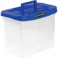 Fellowes Bankers Box Heavy-Duty Portable File Box, Blue, FEL0086301