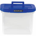 Fellowes Bankers Box Heavy-Duty Portable File Box, Blue, FEL0086301