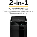Fellowes AutoMax 350C Auto Feed Cross-Cut Shredder, Black, FEL4964001