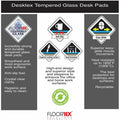Floortex Desktex Glaciermat Glass Desk Pad - 20" x 36", Clear, FLRFCDE2036G