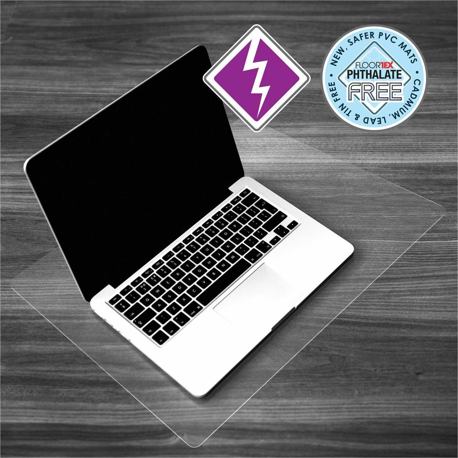 Floortex Desktex Anti-Static Desk Pad - 19" x 24"", Clear, 30EA/CT — view 1