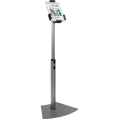 Kantek Adjustable Floor-Mount Tablet Kiosk Stand with Security Locking System, Silver, 4EA/CT — view 1