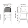 Lorell Mesh Back Guest Stool with Arms, LLR30954