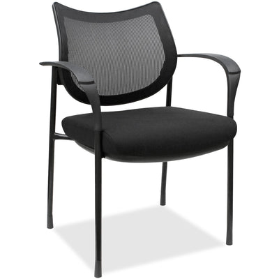 Lorell Mesh Back Guest Chair with Arms, Black, LLR60511