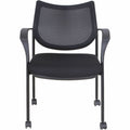 Lorell Mesh Back Guest Chair with Arms, Black, LLR60511