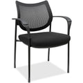 Lorell Mesh Back Guest Chair with Arms, Black, LLR60511