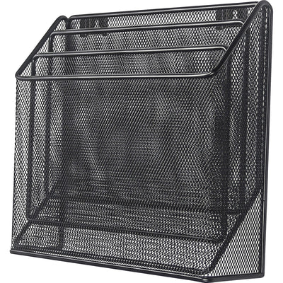 Lorell Mesh Desktop Organizer, Black, LLR84138