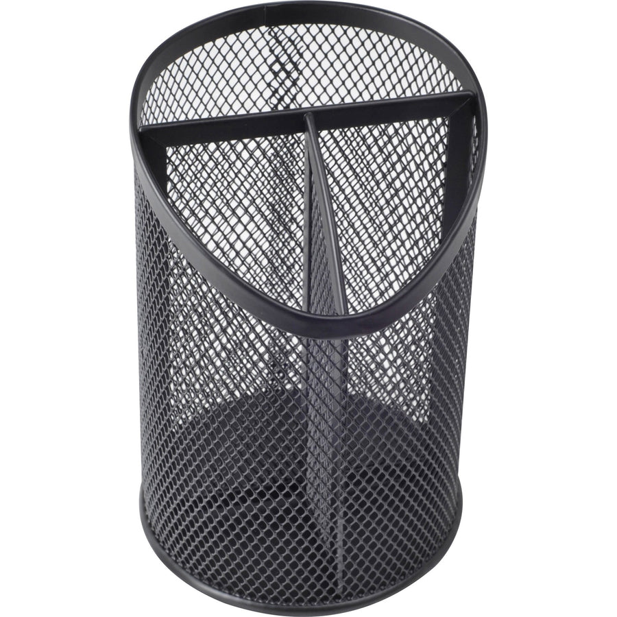 Lorell Mesh Desktop Organizer, Black Mesh/Wire, 4.10" x 6.10", Metal, Snag Proof, LLR84140