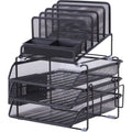 Lorell Divided 4-tier Desktop Organizer, Black, LLR95251