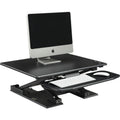 Lorell Electric Desk Riser with Keyboard Tray, Black, LLR99552