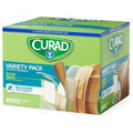 Medline Curad Variety Pack 4-sided Seal Bandages, Assorted, 200 / Box, MIICUR0800RB