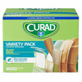 Medline Curad Variety Pack 4-sided Seal Bandages, Assorted, 200 / Box, MIICUR0800RB