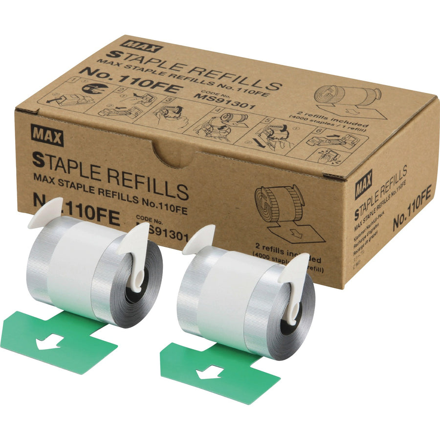 MAX 110Fe Staple Refill, Silver, 1 Box — view 1