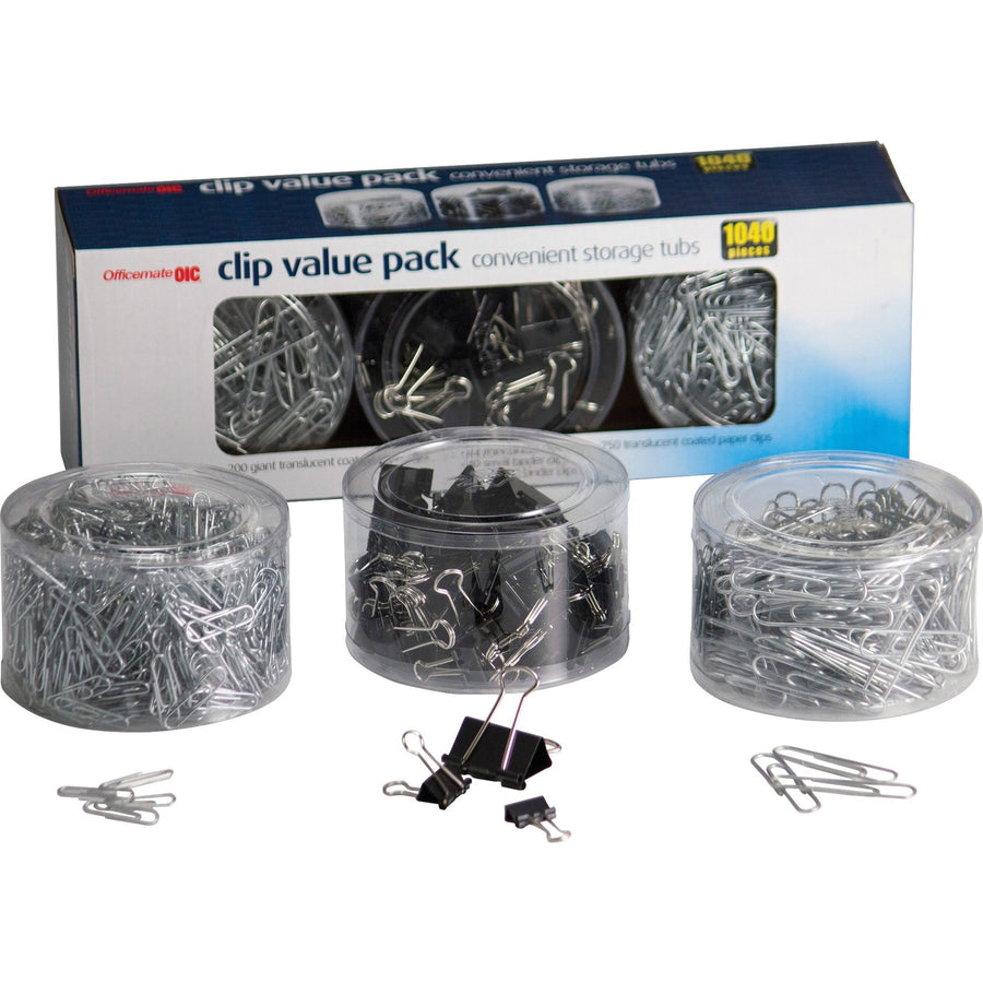 Officemate Clip Value Pack, Silver, 1040 / Box — view 1