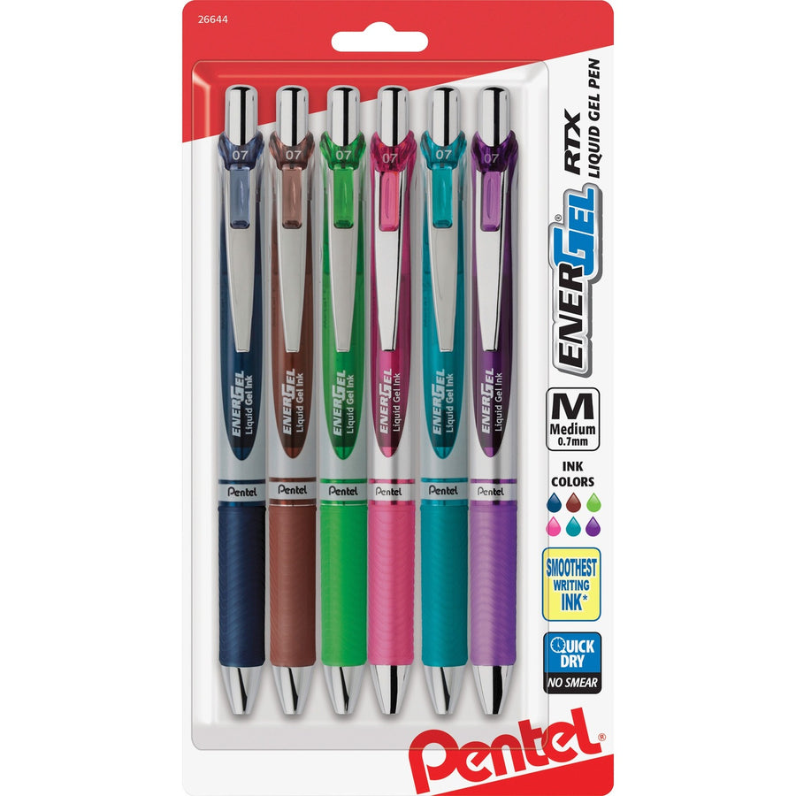 Pentel Liquid Steel Tip Gel Pens, 6 / Pack — view 1