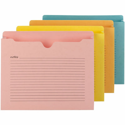 Smead Straight Tab Cut Letter Recycled File Jacket, Yellow, 8 1/2" Width x 11" Length, 12 / Pack, SMD75694