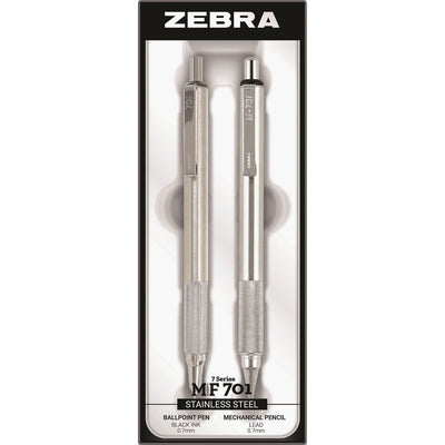 Zebra STEEL 7 Series M/F 701 Mechanical Pencil & Ballpoint Pen Set, 0.7 mm, 2 / Set — view 1