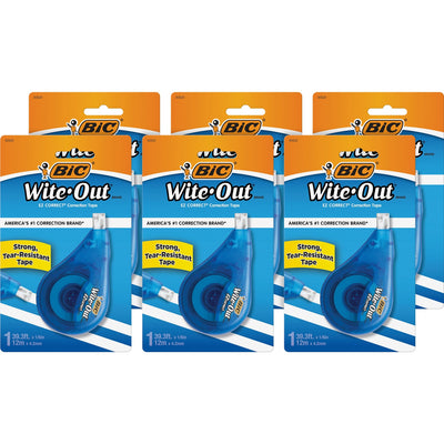 BIC EZ Correct Correction Tape, White, 6 / Box — view 1