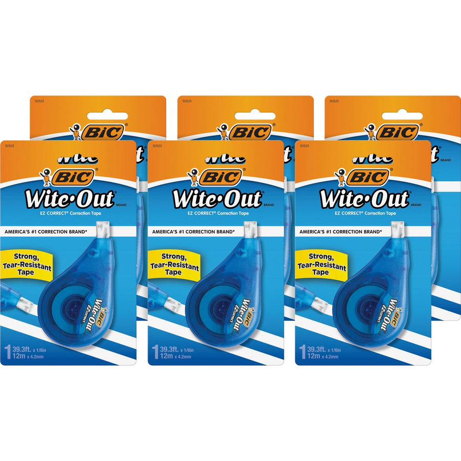 BIC EZ Correct Correction Tape, White, 6 / Box — view 1