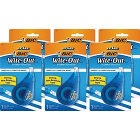 BIC EZ Correct Correction Tape, White, 6 / Box, BICWOTAPP11BX