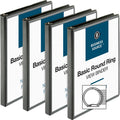 Business Source Round-ring View Binder, Black, 8 1/2" Width x 11" Length, 4 / Bundle, BSN09950BD