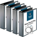 Business Source Round-ring View Binder, Black, 8 1/2" Width x 11" Length, 4 / Bundle, BSN09956BD