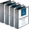 Business Source Round-ring View Binder, Black, 8 1/2" Width x 11" Length, 4 / Bundle, BSN09956BD