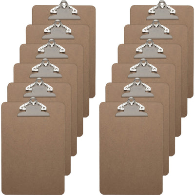 Business Source Mini Clipboard with Standard Metal Clip, Brown, 6" Width x 9" Length, 12 / Box — view 1