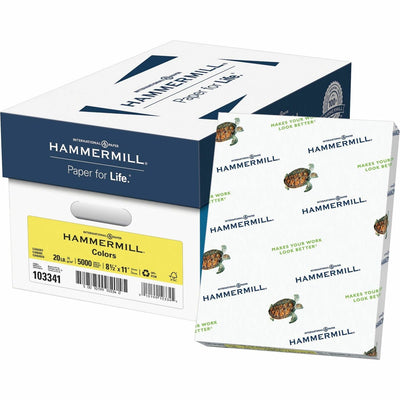 International Paper Company Hammermill Colors Recycled Copy Paper - Canary, 8 1/2" x 11", 10 / Carton, HAM103341CT