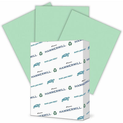 International Paper Company Hammermill Colors Recycled Copy Paper - Green, 8 1/2" x 11", 10 / Carton, HAM103366CT