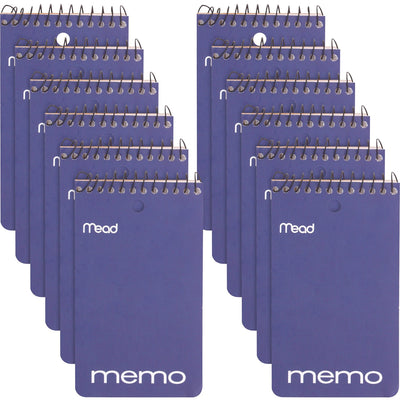 ACCO Mead Wirebound Memo Book, 3" x 5", 12 / Pack, MEA45354PK