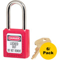 Master Lock Danger Red Safety Padlock, 6 / Pack, MLK410REDPK