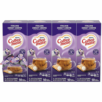 Nestle Professional Coffee mate Italian Sweet Creme Nondairy Liquid Creamer Singles, 4 / Carton, NES84652CT