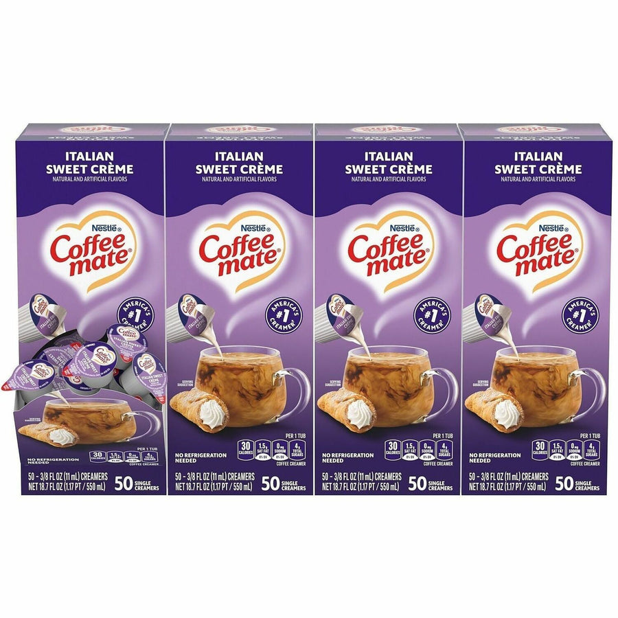 Coffee mate Italian Sweet Creme Nondairy Liquid Creamer Singles, 4 / Carton, NES84652CT