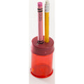 Officemate Double Barrel Pencil/Crayon Sharpener, Translucent Red, 8 / Box, OIC30240BX