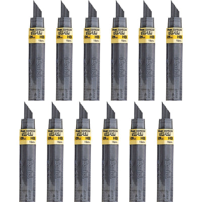 Pentel Super Hi-Polymer Leads, 0.9 mm, 12 / Box, PEN509HBBX