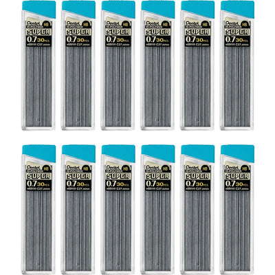 Pentel Super Hi-Polymer Leads, 0.7 mm, 12 / Box, PENC27HBBX