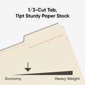 Smead 1/3 Tab Cut Letter Recycled Top Tab File Folder, Manila, 8 1/2" Width x 11" Length, 5 / Carton, SMD10330CT
