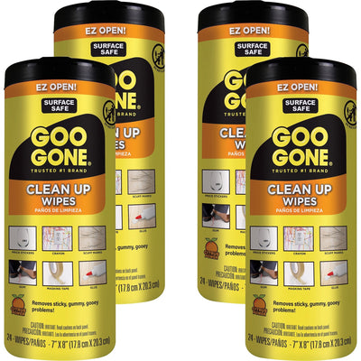Weiman Goo Gone Tough Task Wipes, White, 4 / Carton, WMN2000CT