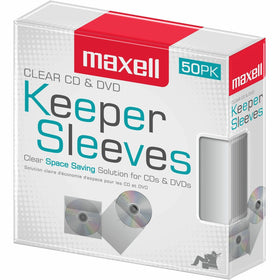 Maxell CD-KEEPCL Optical Disc Case, Clear, 50 / Pack, MAX190150