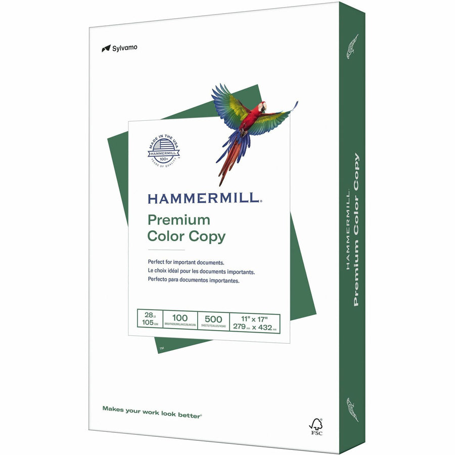 Hammermill Premium Color Copy Paper - White, Paper for Color, 11" x 17", 28 lb, 500 / Pack, HAM10254-1