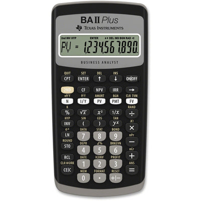 Texas BA-II Plus Advance Financial Calculator, Dark Gray, TEXBAIIPLUS