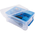 Advantus Super Stacker Divided Supply Box, Blue, AVT37371