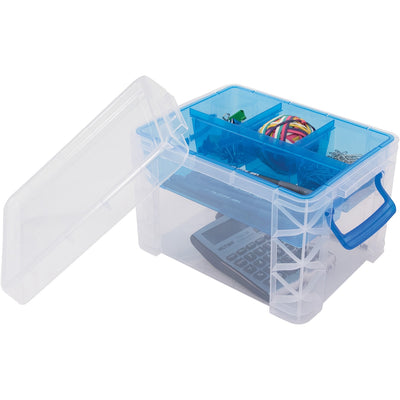 Advantus Super Stacker Divided Supply Box, Blue, 6EA/CT — view 1