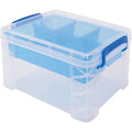 Advantus Super Stacker Divided Supply Box, Blue, AVT37375