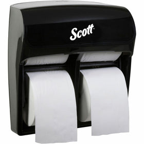 Kimberly-Clark Scott Pro High-Capacity Coreless Standard Roll Toilet Paper Dispenser, Black, 4 x Roll, KCC44518
